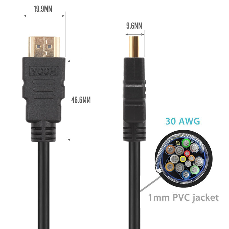 VCOM CABLE 19MALE TO MALE 30M