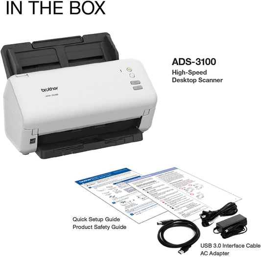 ADS-3100 Desktop Document Scanner – 40ppm, 60-Page ADF, USB 3.0 - Globaltech.tc