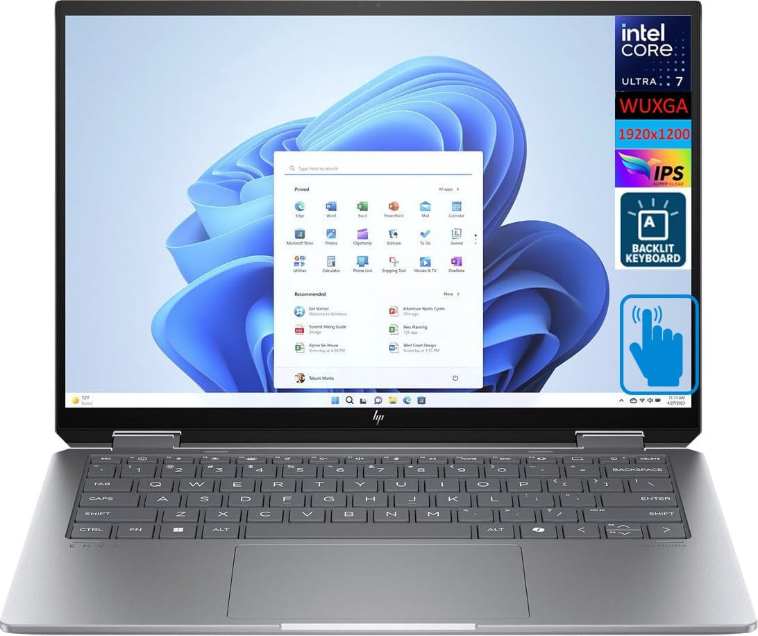 HP ENVY 14-FC0033DX – Core Ultra 7 155U, 32GB DDR5, 1TB NVMe, 14" X360 Touchscreen - Globaltech.tc