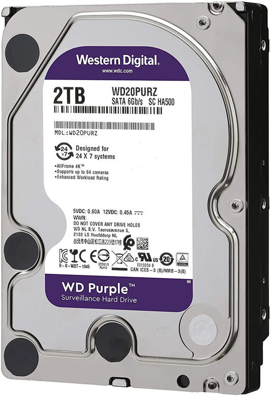 WD Purple Surveillance Hard Drive – 1TB / 2TB, 3.5" SATA, 5400RPM - Globaltech.tc
