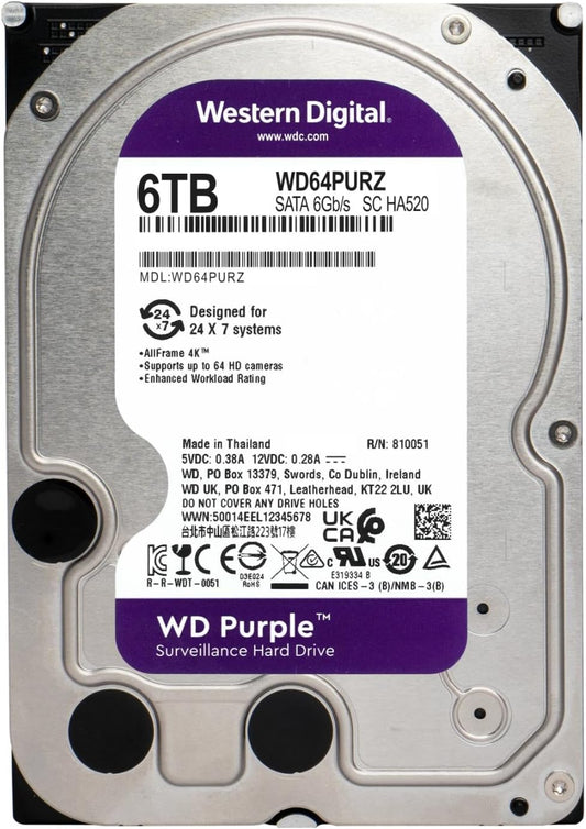 WD Purple Surveillance Hard Drive – 4TB / 6TB, 3.5" SATA, 5400RPM - Globaltech.tc
