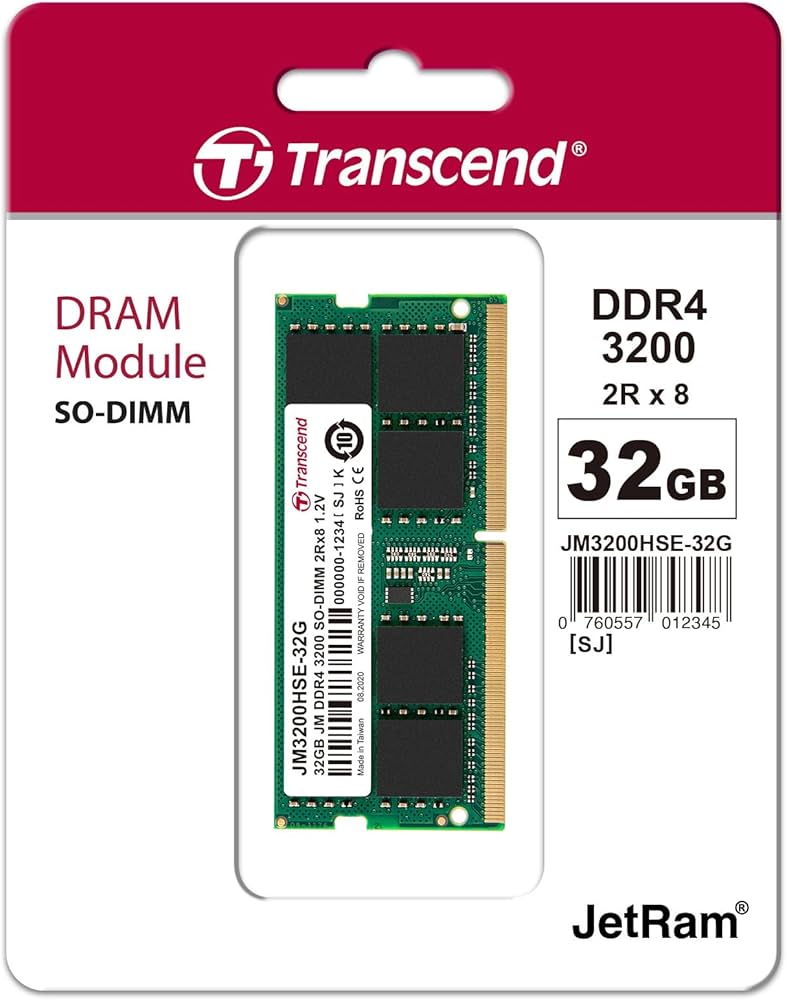 Transcend DDR4-3200 RAM SO-DIMM Laptop Memory (SODIMM) – 8GB / 16GB / 32GB