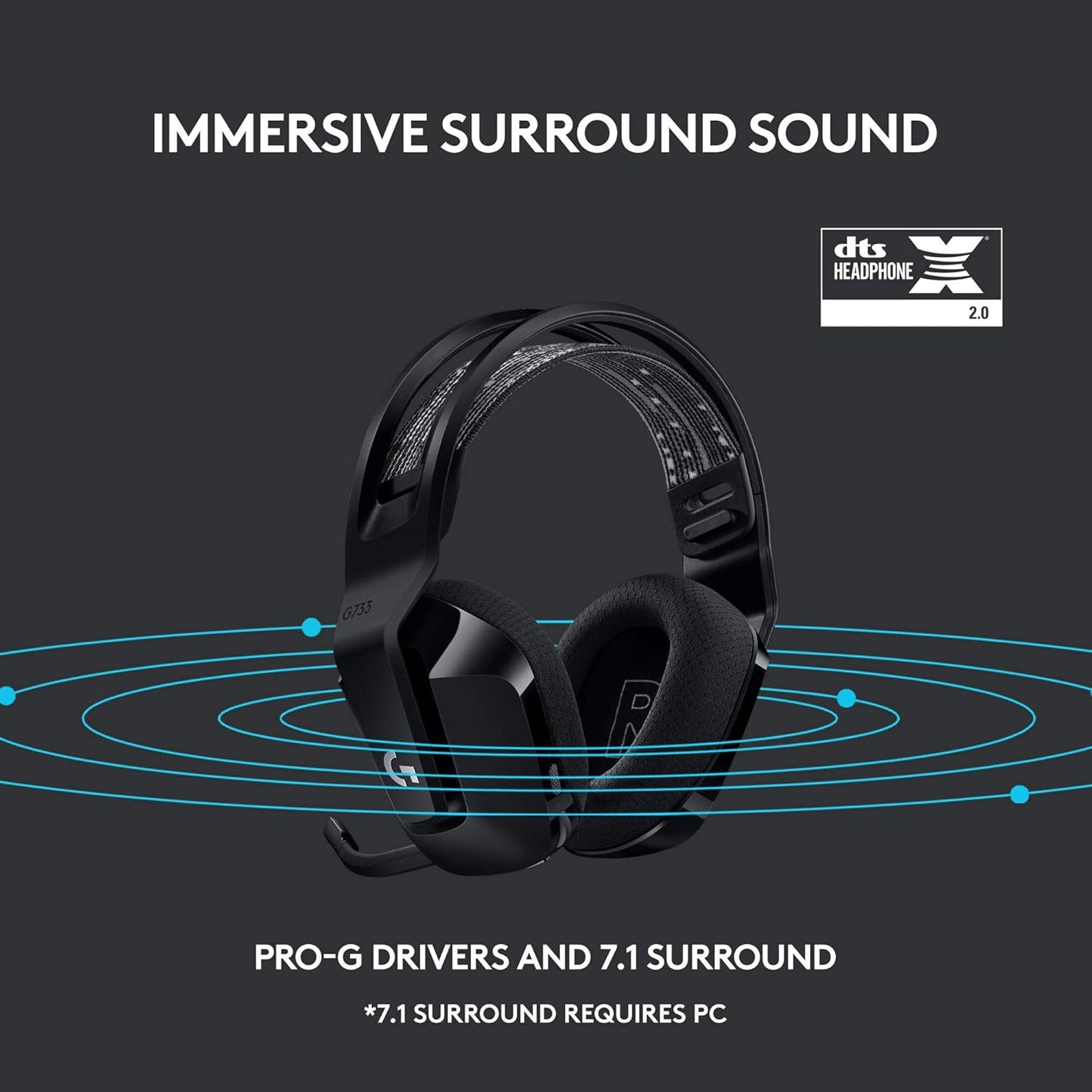 Logitech G733 LIGHTSPEED Wireless RGB Gaming Headset – Black - Globaltech.tc