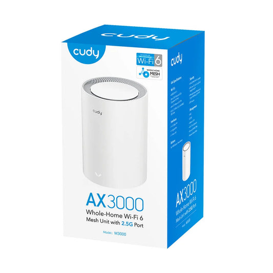Cudy M3000 AX3000 Dual-Band Wi-Fi 6 Mesh System (1-Pack)
