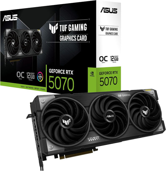 ASUS TUF Gaming GeForce RTX 5070 OC 12GB – GDDR6X, DLSS 3, Ray Tracing, Triple-Fan, High-Performance GPU - Globaltech.tc