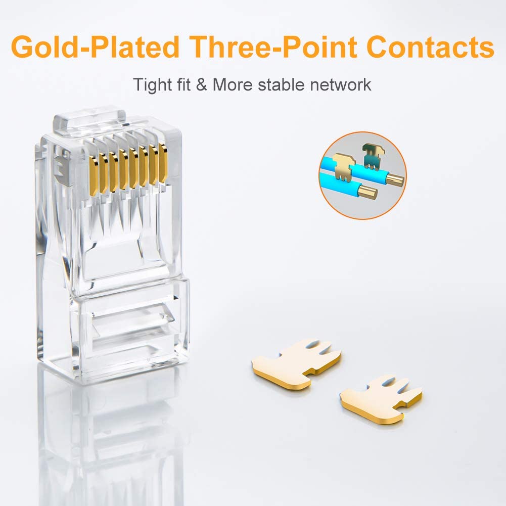 IWAYS RJ45 Cat6 Connectors (200 pcs/bag)