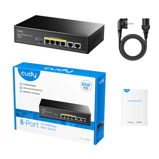 Cudy FS1006P 6-Port 10/100M PoE+ Unmanaged Switch