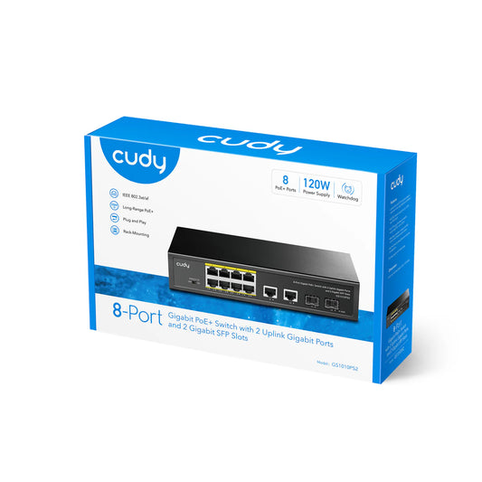 Cudy GS1010PS2 8-Port Gigabit PoE+ Switch with SFP