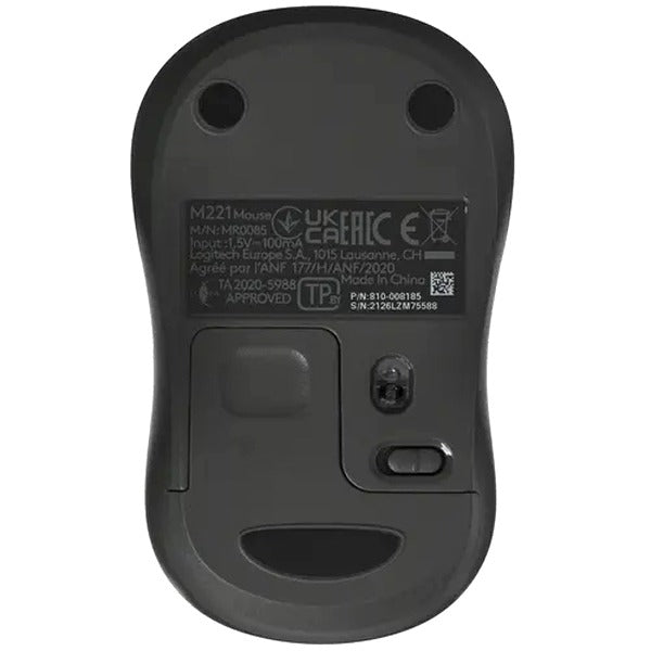 Logitech M221 Silent Wireless Mouse – Charcoal, Ultra-Quiet Clicks, 2.4GHz USB Nano Receiver - Globaltech.tc