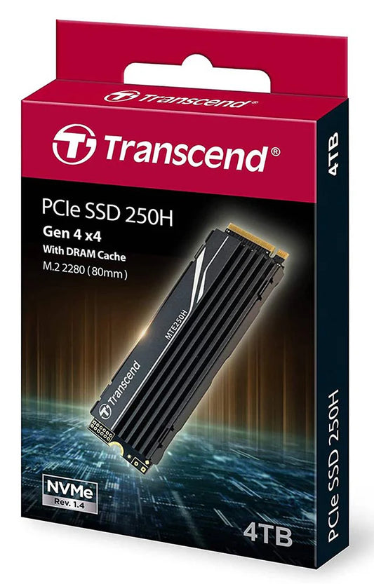 Transcend MTE250H M.2 NVMe Gen4 SSD – 4TB, PCIe Gen4 x4, Internal SSD - Globaltech.tc