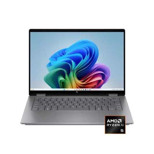 HP OMNIBOOK X FLIP 14-FK0013DX – Ryzen AI 5, Radeon 840M, 14" 2K X360 Touch, 16GB RAM, 512GB SSD – Meteor Silver - Globaltech.tc
