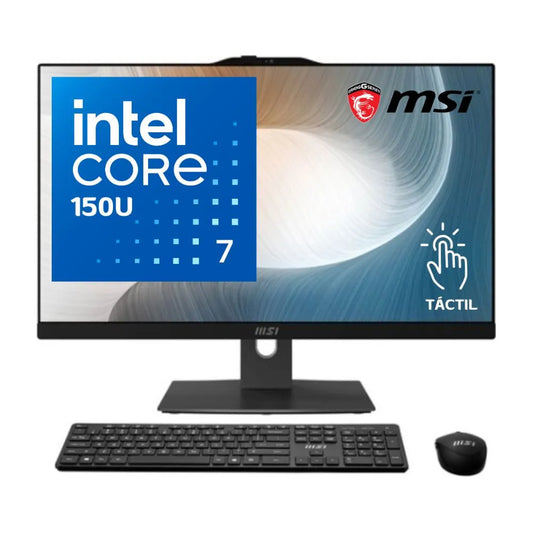 MSI Modern AM242TP 1M-839US All-in-One PC – Intel Core 7 150U, 16GB RAM, 1TB NVMe + 1TB HDD, 23.8" FHD Touchscreen, Windows 11, Black