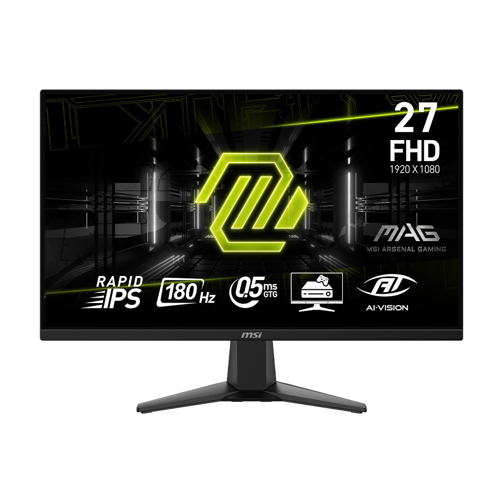 MSI MAG 275F 27" Gaming Monitor, 180Hz, 1ms, Rapid IPS, FHD 1080p – HDR, FreeSync, Frameless - Globaltech.tc