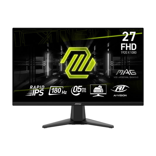 MSI MAG 275F 27" Gaming Monitor, 180Hz, 1ms, Rapid IPS, FHD 1080p – HDR, FreeSync, Frameless - Globaltech.tc