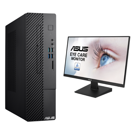 ASUS D500TC Tower – i5-10400F, 16GB RAM, 128GB NVMe + 1TB HDD, GTX 1650, Free 24" Acer Monitor - Globaltech.tc