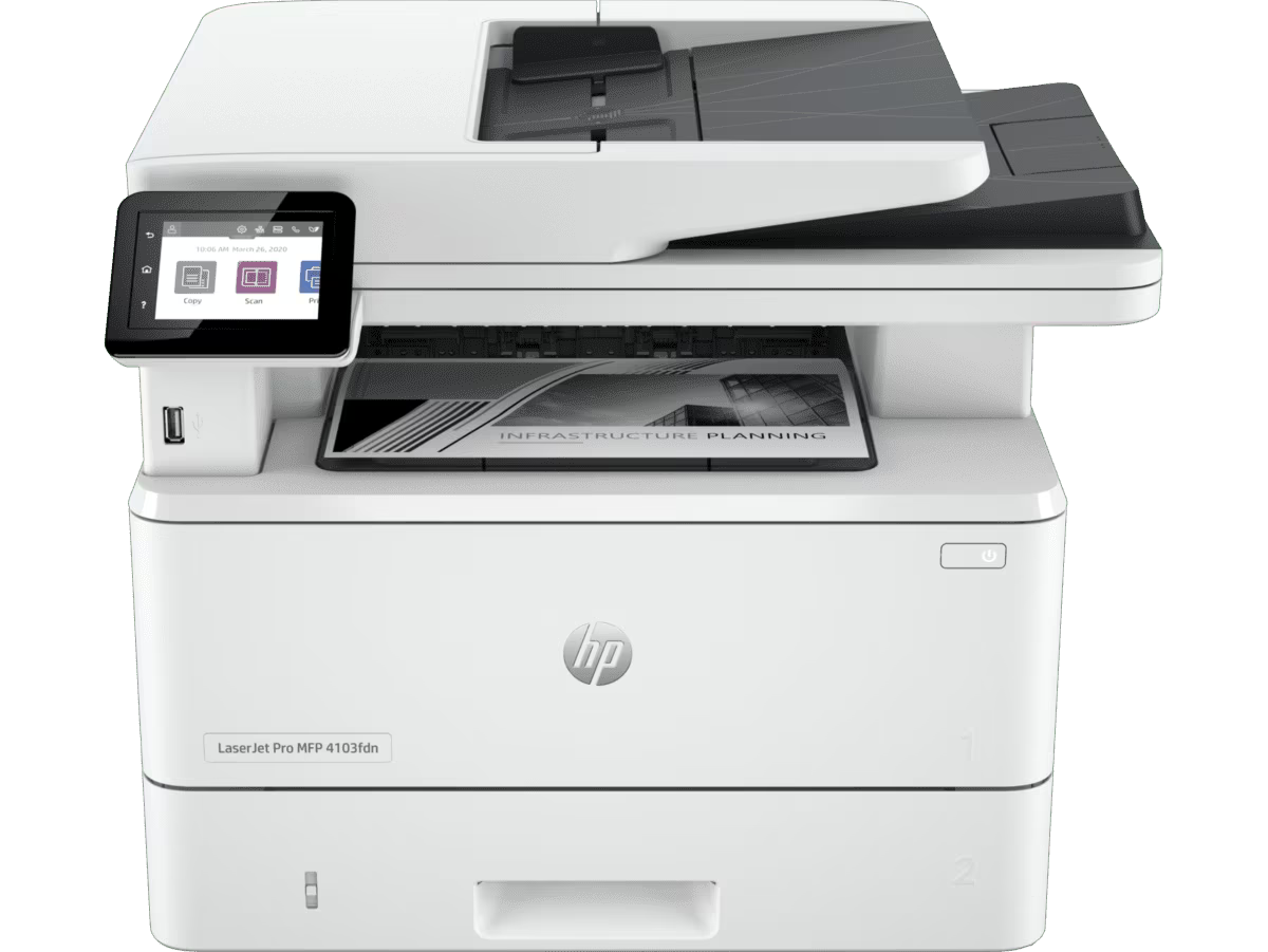 HP LaserJet Pro MFP 4103fdn – Multifunction Monochrome Laser Printer - Globaltech.tc