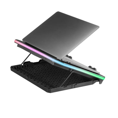 Mars Gaming MNBC6 ARGB Notebook Cooler & Stand – 3 Fans, 19", Phone Holder