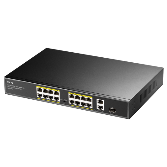 Cudy FS1018PS1 16-Port Fast Ethernet PoE+ Switch with SFP