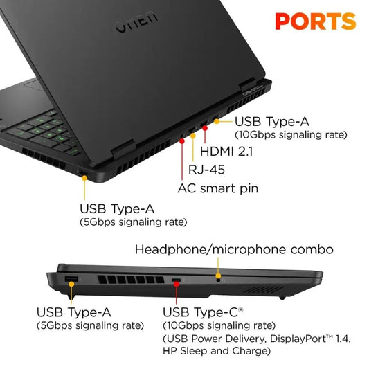 HP OMEN Slim 16-AN0075CL Gaming Laptop – Intel Core Ultra 9 285H, 32GB RAM, 1TB NVMe, 16" 2K 144Hz Display, RTX 5070 8GB, Windows 11, Black