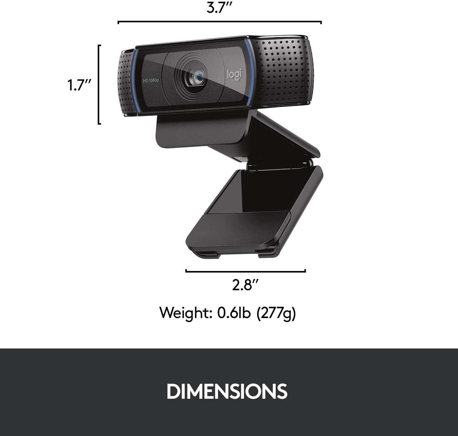 Logitech C920 HD Pro Webcam – Full HD 1080p, Stereo Microphones, Autofocus, Crystal-Clear Video - Globaltech.tc