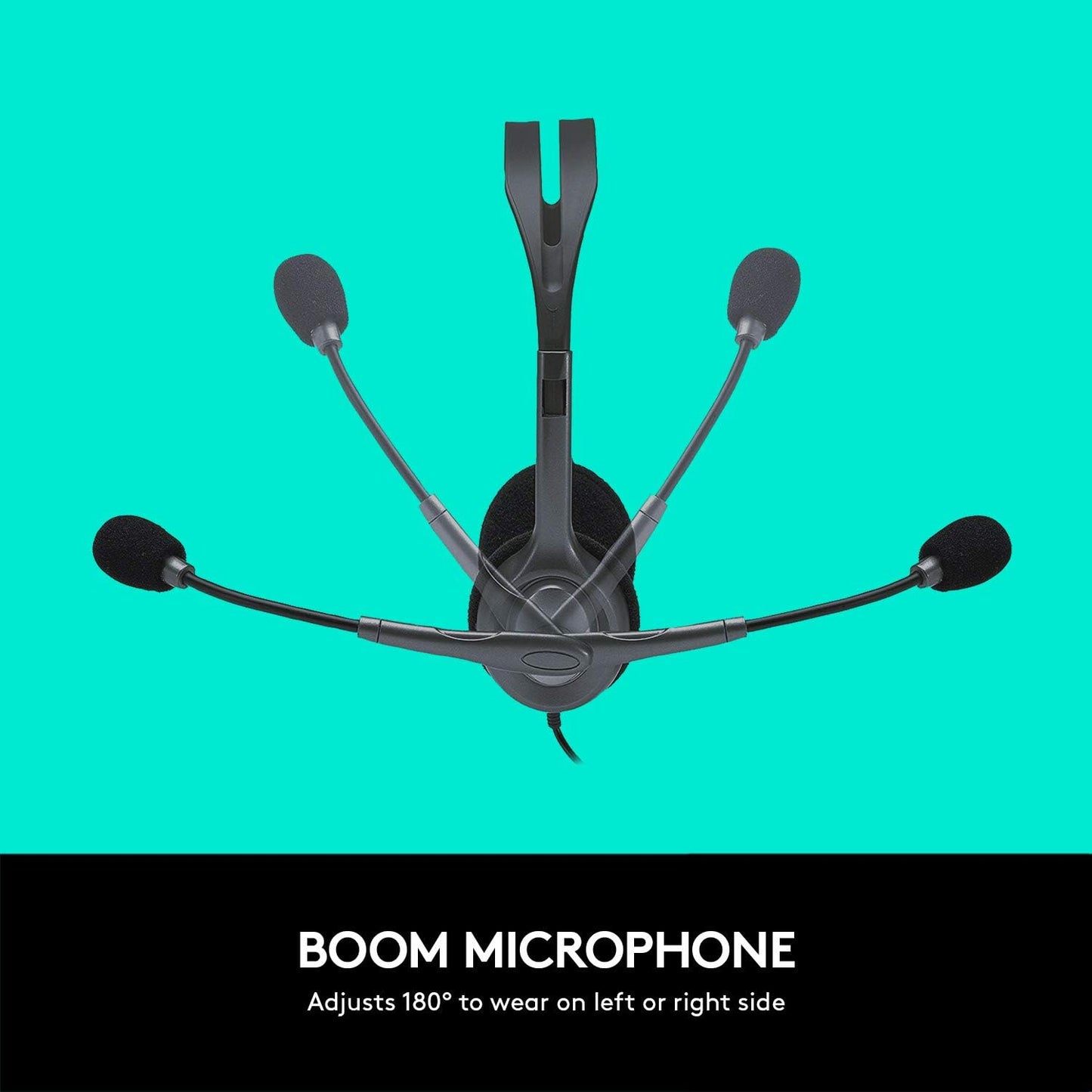 Logitech H111 Stereo Headset – 3.5mm Wired Headphones with Boom Mic for Calls and E-Learning - Globaltech.tc