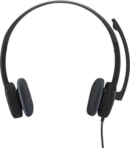 Logitech H151 Stereo Headset – 3.5mm Wired Headset with Rotating Boom Mic and In-Line Controls - Globaltech.tc