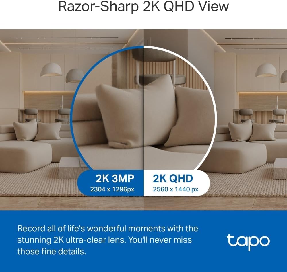 TP-Link Tapo C220 – Smart Indoor Security Camera 2K 3MP with Night Vision Motion Detection Privacy Mode Two-Way Audio Works with Alexa - Globaltech.tc