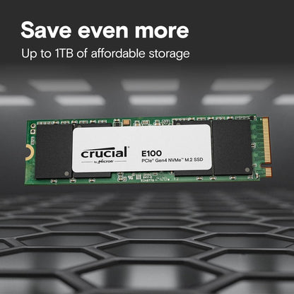 Crucial E100 512GB NVMe SSD – PCIe Gen4, M.2 Internal Drive - Globaltech.tc