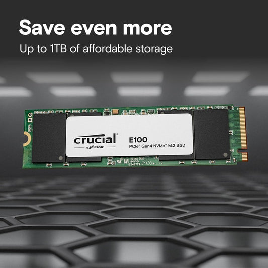 Crucial E100 512GB NVMe SSD – PCIe Gen4, M.2 Internal Drive - Globaltech.tc