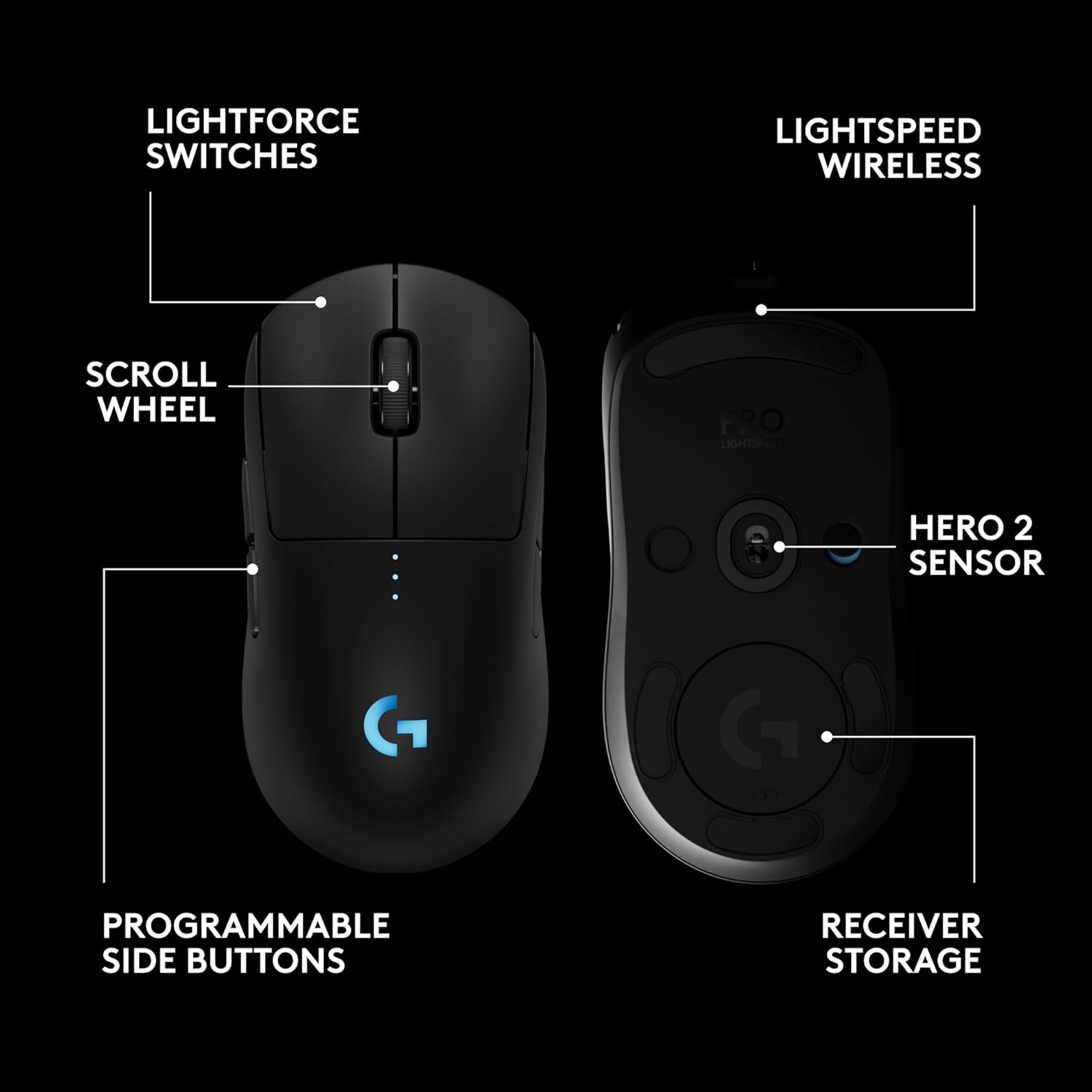 Logitech PRO 2 LIGHTSPEED Wireless Gaming Mouse – Black - Globaltech.tc