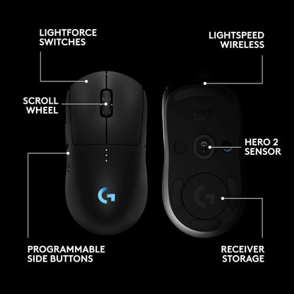 Logitech PRO 2 LIGHTSPEED Wireless Gaming Mouse – Black - Globaltech.tc