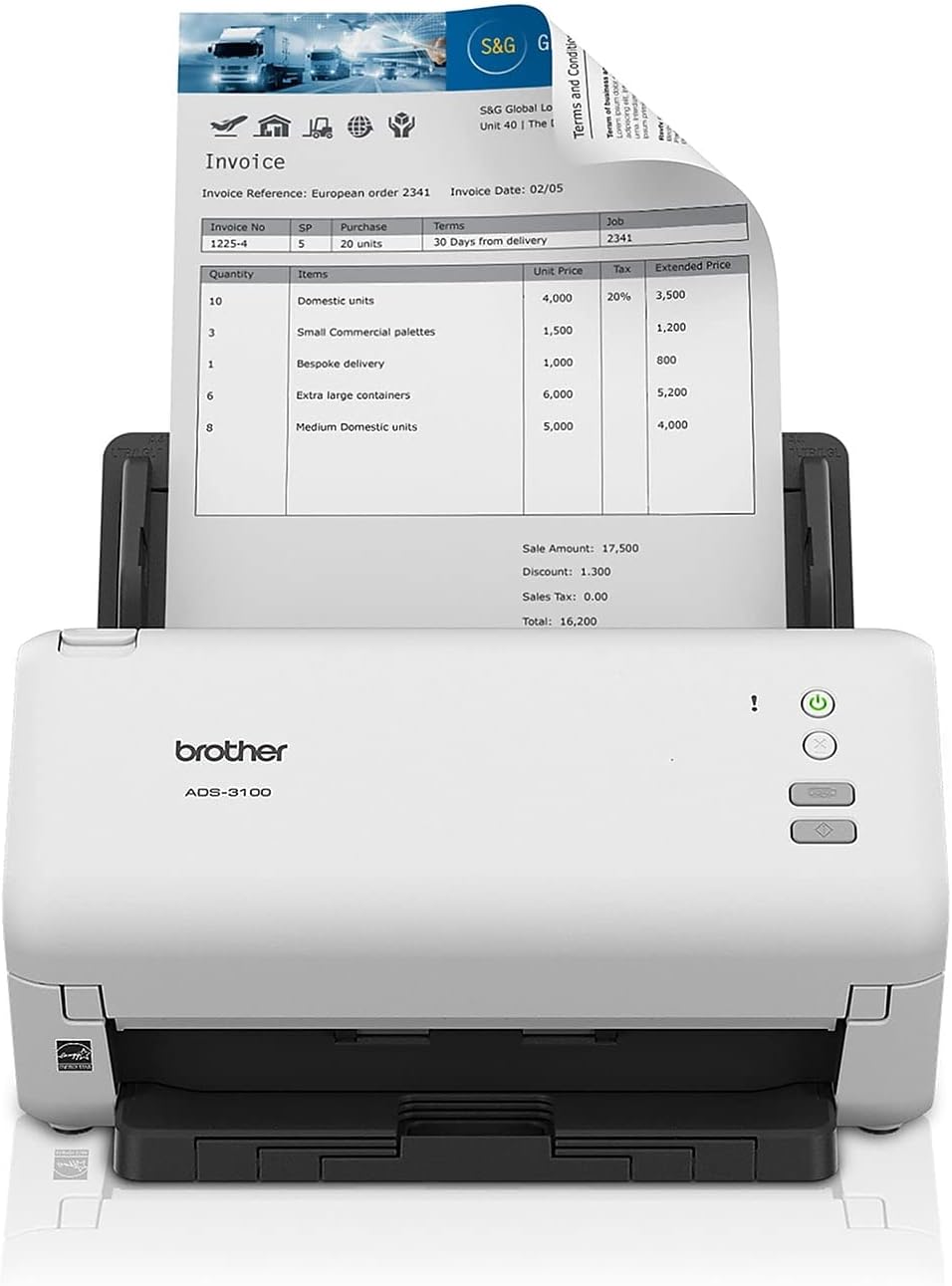 ADS-3100 Desktop Document Scanner – 40ppm, 60-Page ADF, USB 3.0 - Globaltech.tc