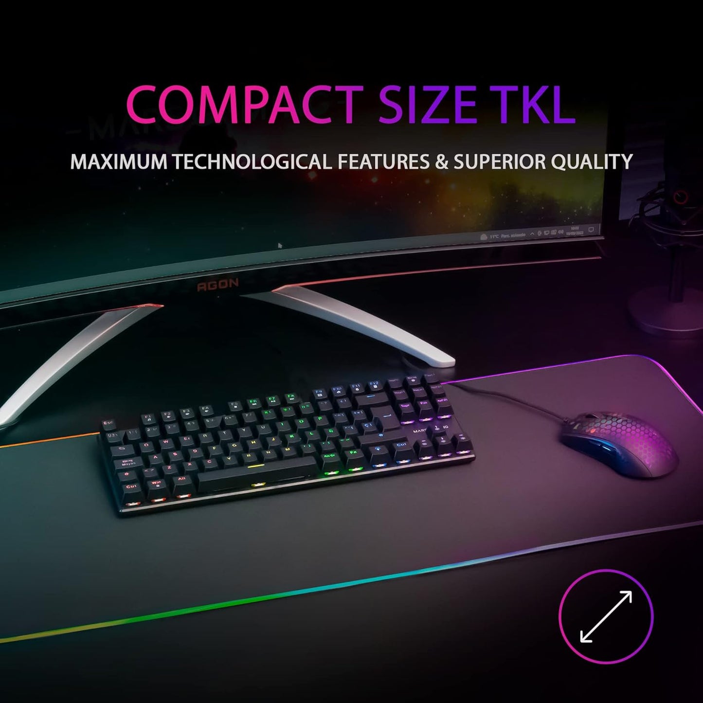 Mars Gaming MK80 Mechanical Gaming Keyboard – TKL, Brown Switch, FRGB