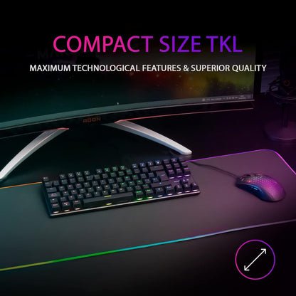 Mars Gaming MK80 Mechanical Gaming Keyboard – TKL, Brown Switch, FRGB