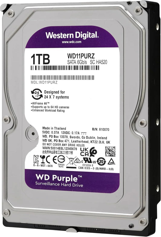 WD Purple Surveillance Hard Drive – 1TB / 2TB, 3.5" SATA, 5400RPM - Globaltech.tc