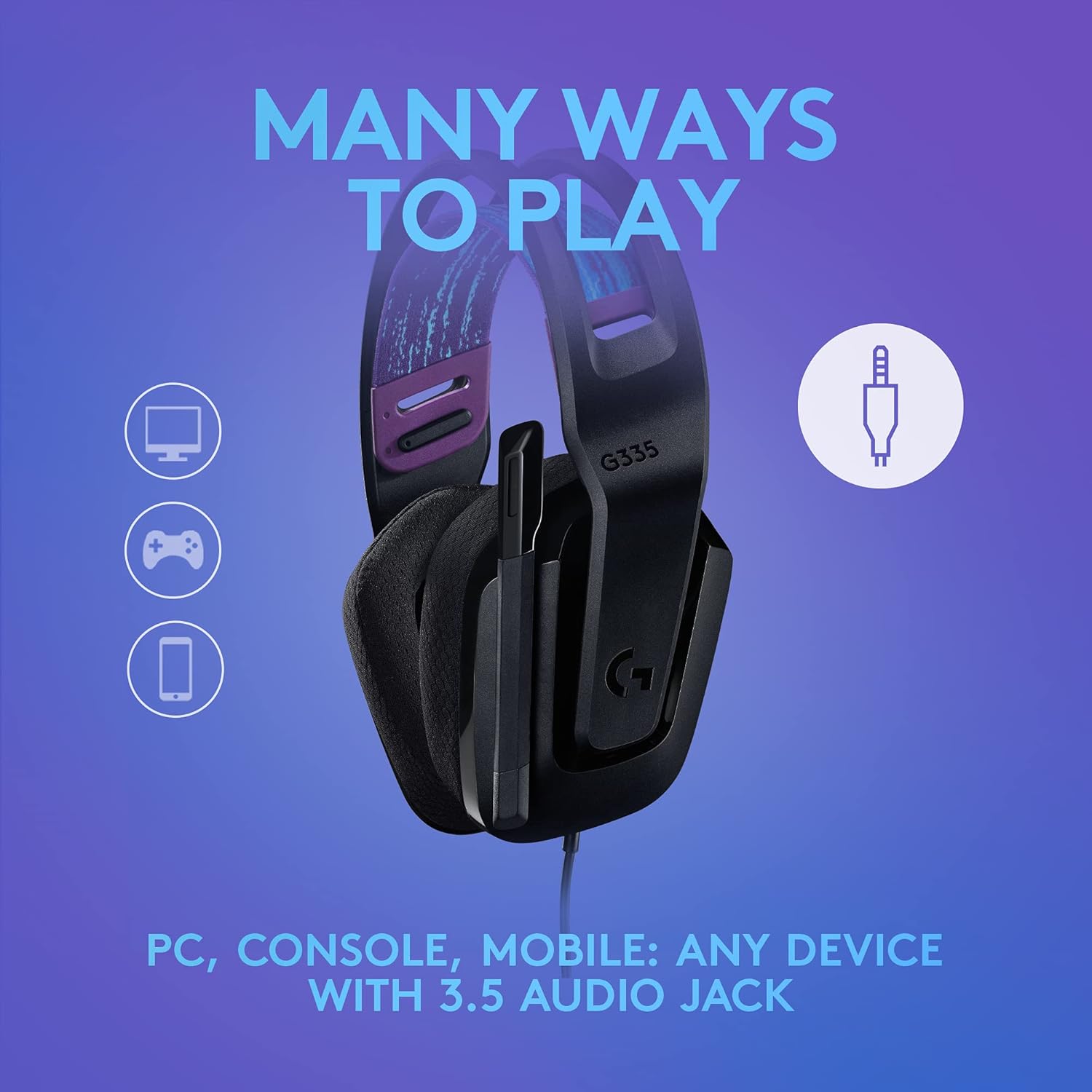 Logitech G335 Wired 3.5mm Gaming Headset – Black - Globaltech.tc