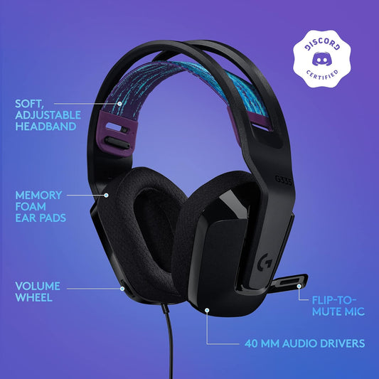 Logitech G335 Wired 3.5mm Gaming Headset – Black - Globaltech.tc