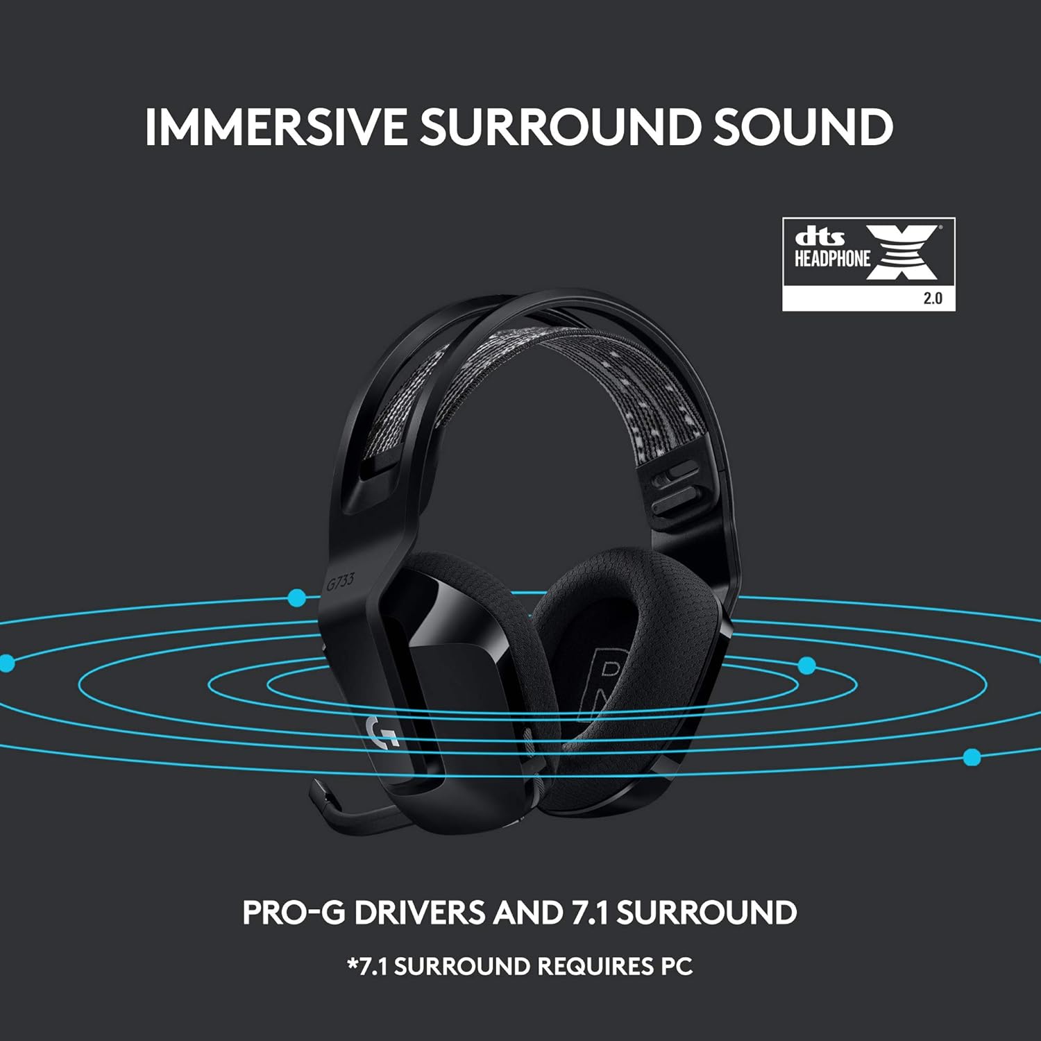 Logitech G733 LIGHTSPEED Wireless RGB Gaming Headset – Black - Globaltech.tc