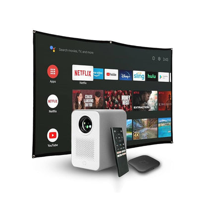 HP CC500 Cinema Projector Bundle – Full HD, 84" Screen + Google 4K TV - Globaltech.tc