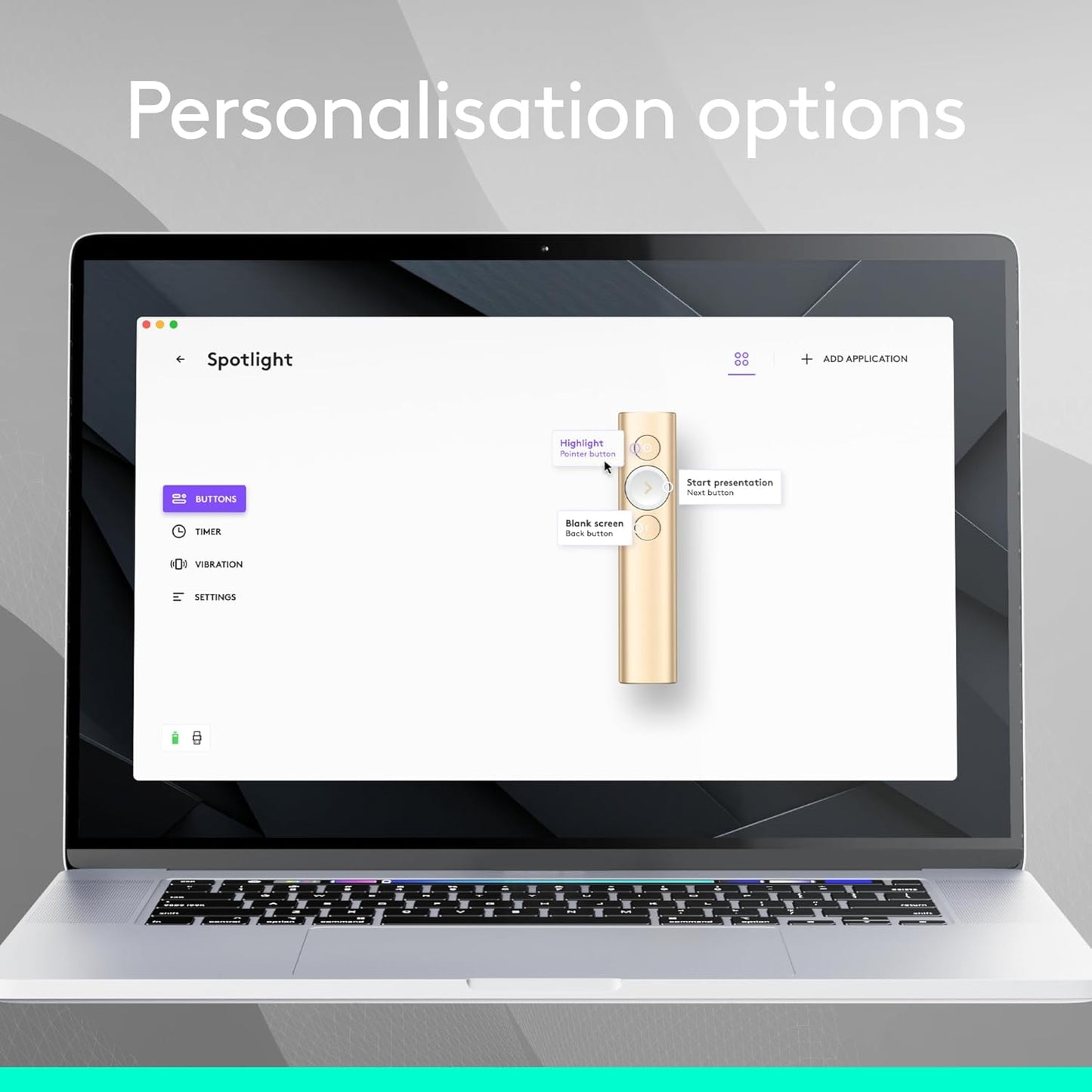 Logitech Spotlight Advanced Bluetooth Wireless Professional Presenter – Gold - Globaltech.tc