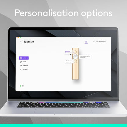Logitech Spotlight Advanced Bluetooth Wireless Professional Presenter – Gold - Globaltech.tc