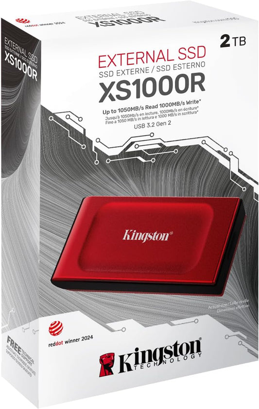Kingston XS1000R 2TB External SSD – USB 3.2 Gen 2, Portable Solid State Drive, Ultra-Compact & High-Speed Storage - Globaltech.tc