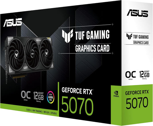 ASUS TUF Gaming GeForce RTX 5070 OC 12GB – GDDR6X, DLSS 3, Ray Tracing, Triple-Fan, High-Performance GPU - Globaltech.tc