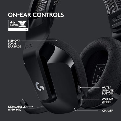 Logitech G733 LIGHTSPEED Wireless RGB Gaming Headset – Black - Globaltech.tc