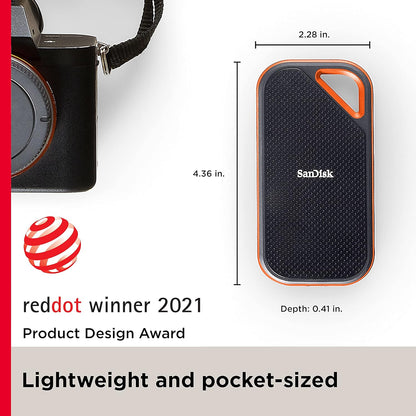 SanDisk Extreme PRO 4TB Portable SSD – Up to 2000MB/s Read & Write, USB 3.2 Gen 2x2, Rugged IP65 Design - Globaltech.tc