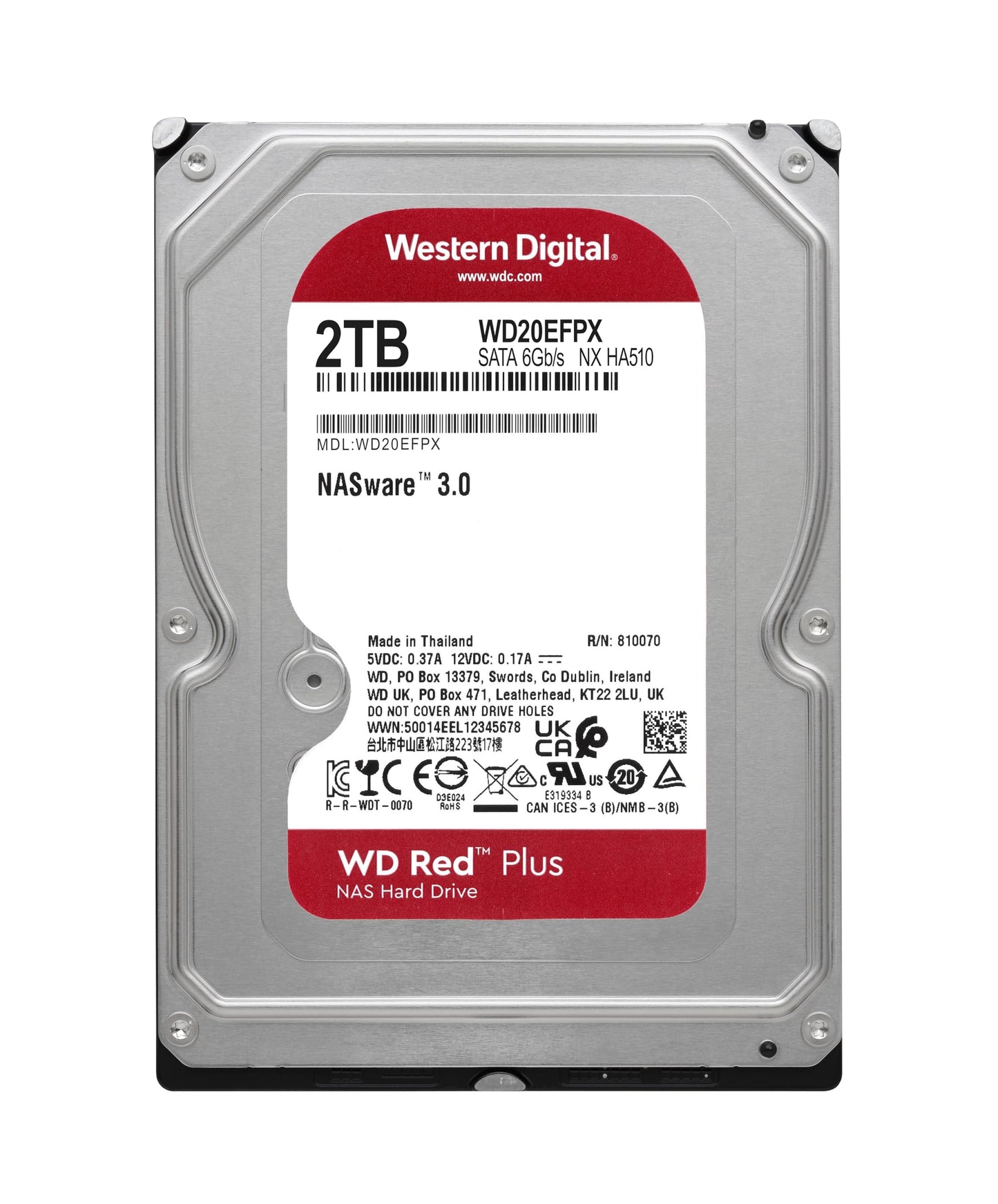 WD Red Plus NAS Hard Drive – 2TB, 3.5" SATA, 5400RPM - Globaltech.tc