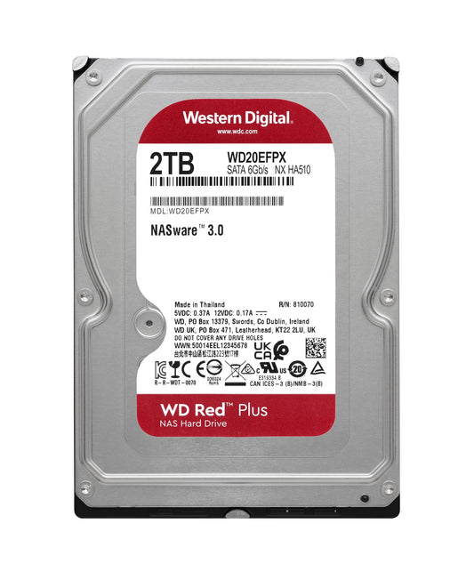 WD Red Plus NAS Hard Drive – 2TB, 3.5" SATA, 5400RPM - Globaltech.tc