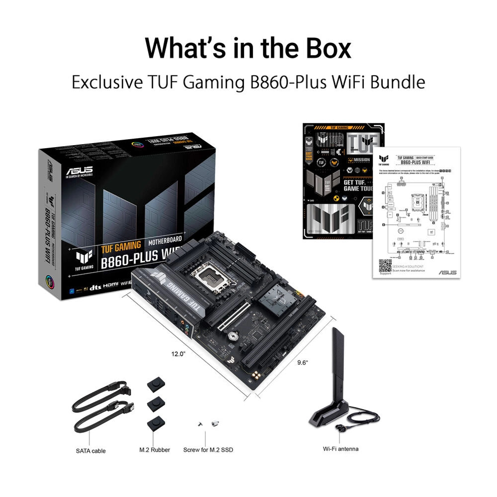 ASUS TUF B860-PLUS WIFI DDR5 Gaming Motherboard – LGA 1851, PCIe 5.0, DDR5 8666(OC), M.2, Wi-Fi, ATX - Globaltech.tc