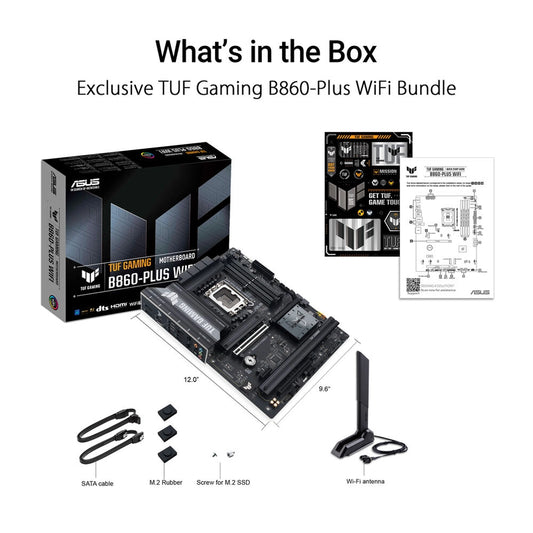 ASUS TUF B860-PLUS WIFI DDR5 Gaming Motherboard – LGA 1851, PCIe 5.0, DDR5 8666(OC), M.2, Wi-Fi, ATX - Globaltech.tc