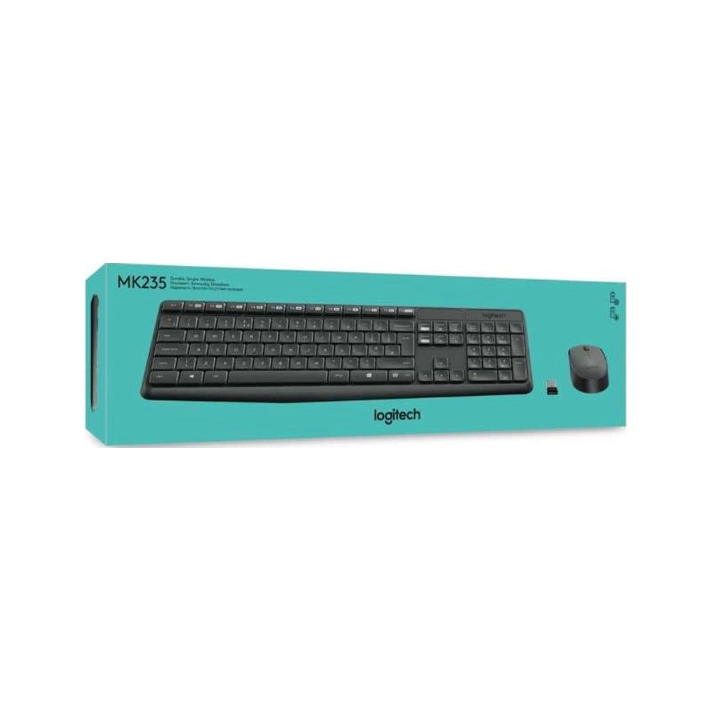 Logitech MK235 Wireless Keyboard & Mouse Combo – Spill-Resistant, Tilt Legs, EN/AR - Globaltech.tc